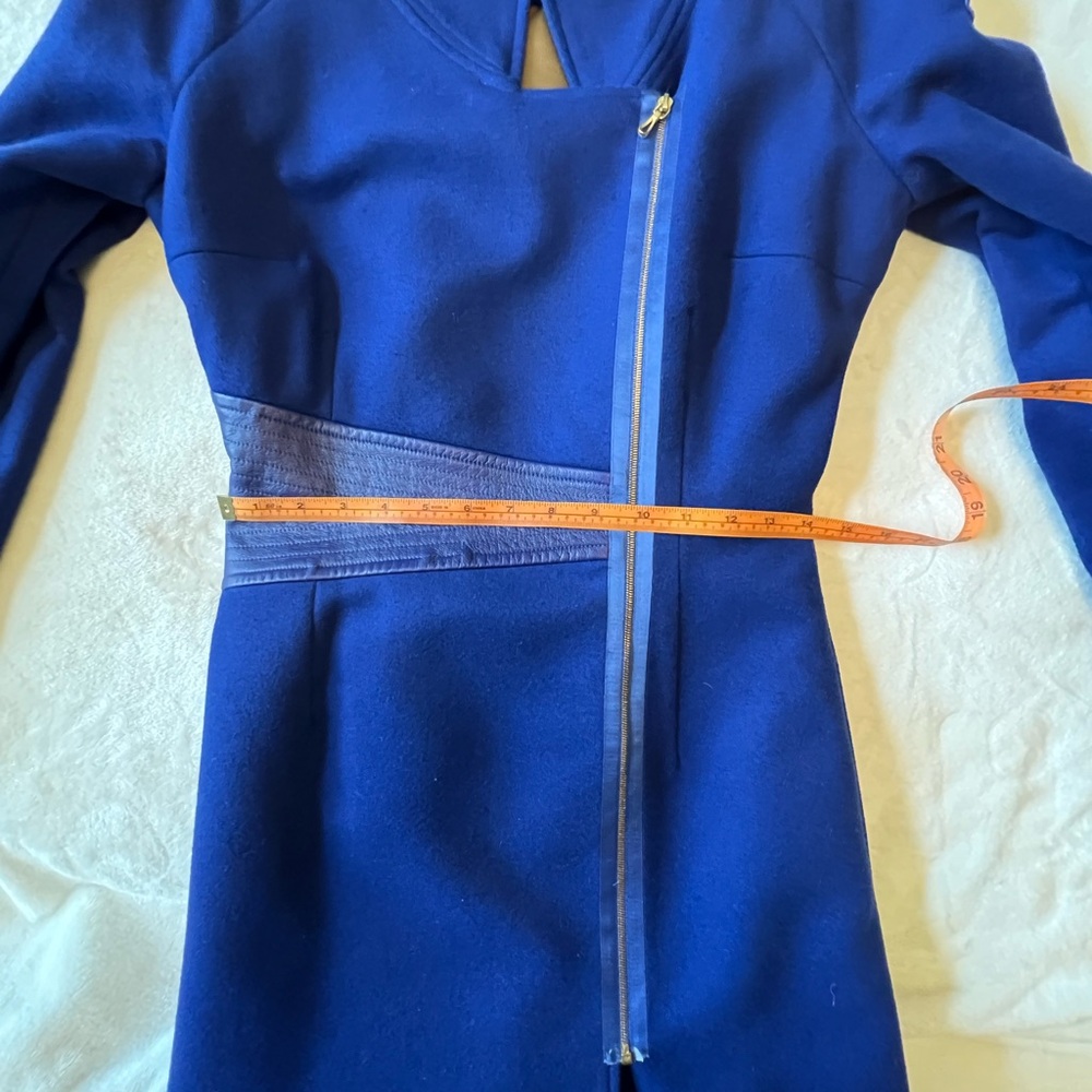 Gorgeous Sapphire Blue Designer Coat with Gold Lining - Picture 9 of 15